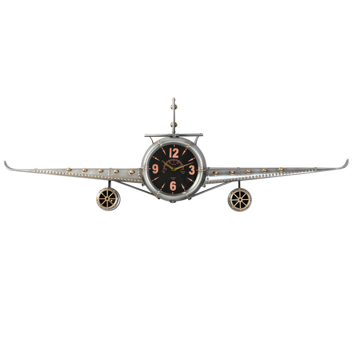 Vægur Home ESPRIT Gylden Sølvfarvet Metal Fly Vintage 143 x 20 x 46 cm