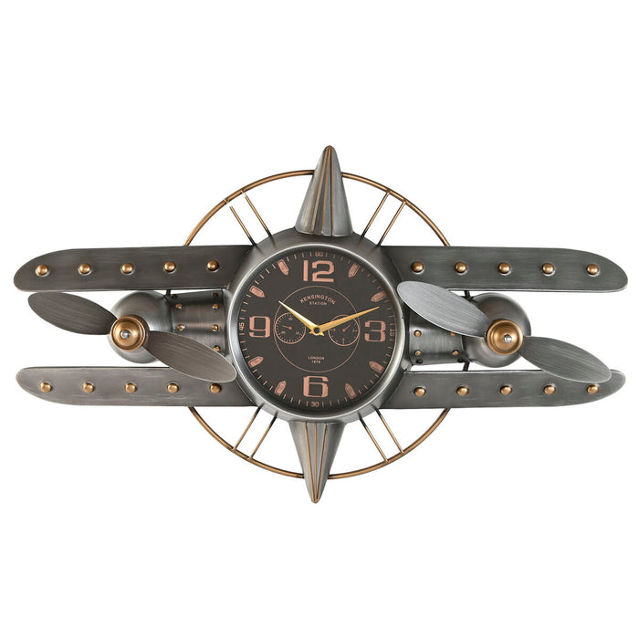 Vægur Home ESPRIT Gylden Sølvfarvet Metal Fly Vintage 77,5 x 15 x 46 cm