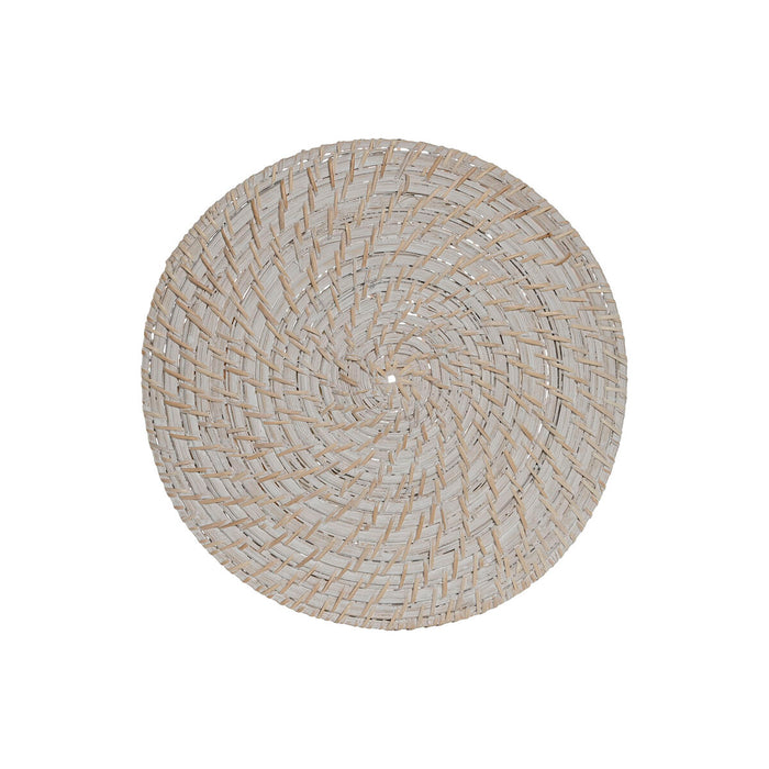 Dækkeserviet Home ESPRIT Hvid Natur Bambus Spanskrør 34 x 34 x 1,5 cm
