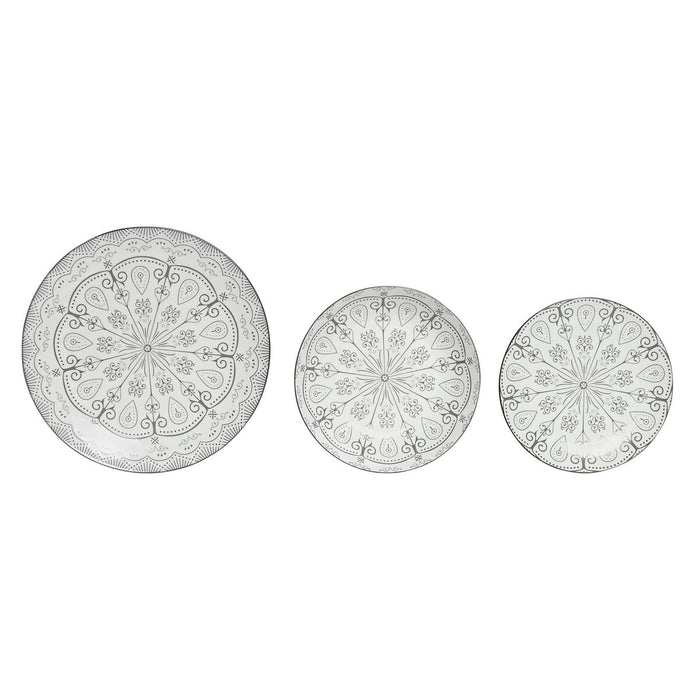 Spisestel Home ESPRIT Lysegrå Porcelæn Scandi 18 Dele
