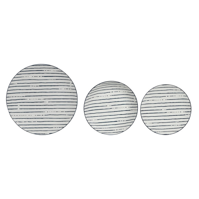 Spisestel Home ESPRIT Blå Porcelæn Striber Middelhavet 18 Dele