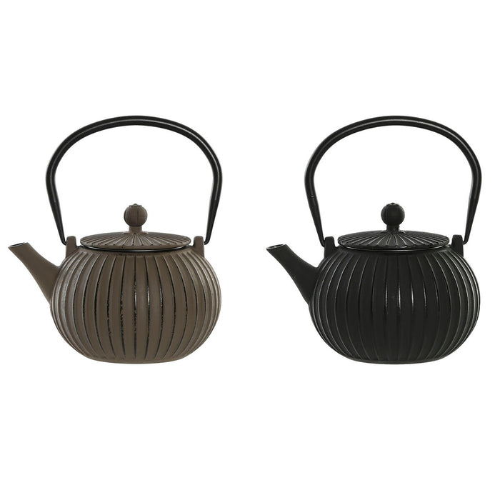 Tekande Home ESPRIT Sort Beige Rustfrit stål Jern 1 L (2 enheder)