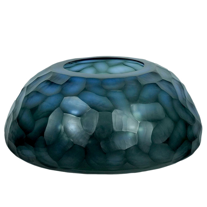 Vase Home ESPRIT Blå Krystal Moderne 33 x 33 x 14 cm