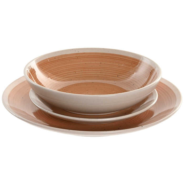 Spisestel Home ESPRIT Hvid Orange Stentøj 18 Dele