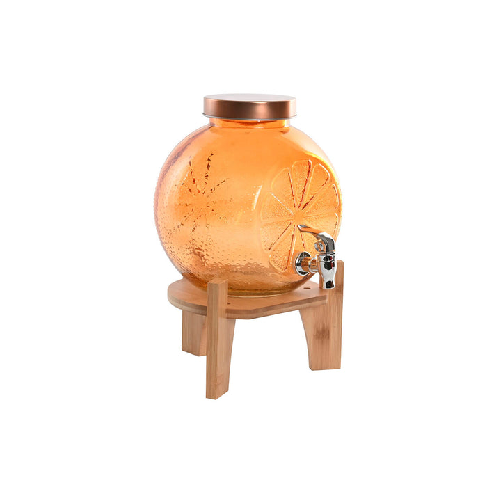 Vandbeholder Home ESPRIT Orange Bambus Krystal 5 L 24 x 17,5 x 24 cm