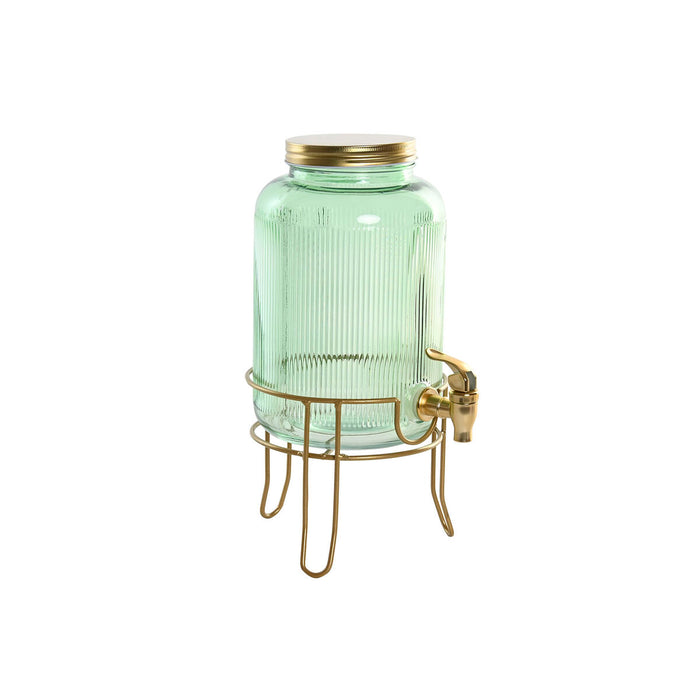 Vandbeholder Home ESPRIT Grøn Gylden Metal Krystal 4 L 16 x 16 x 24,6 cm