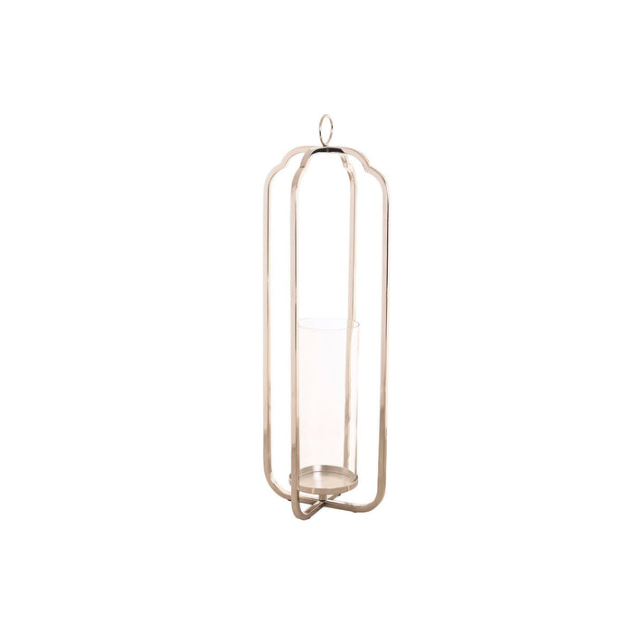 Lyseholder Home ESPRIT Sølvfarvet Krystal Stål 21 x 21 x 62 cm