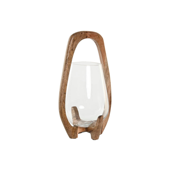 Lyseholder Home ESPRIT Natur Krystal Mangotræ 18 x 18 x 33 cm