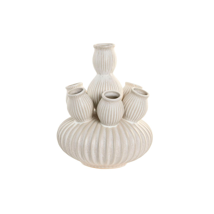 Vase Home ESPRIT Flødefarvet Keramik Middelhavet 18 x 18 x 23 cm