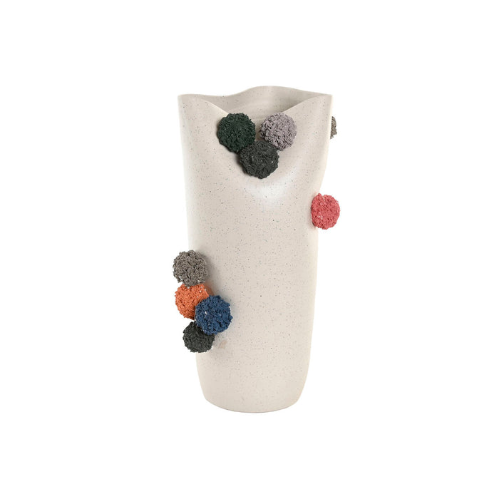Vase Home ESPRIT Hvid Multifarvet Keramik