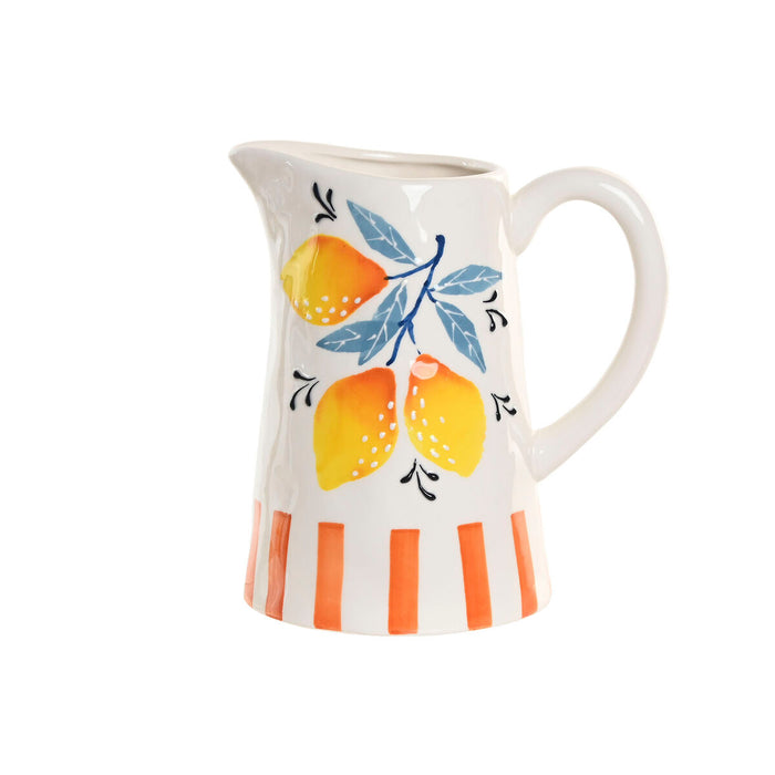 Glasflaske Home ESPRIT Gul Blå Hvid Dolomite Citron Orange Middelhavet 750 ml