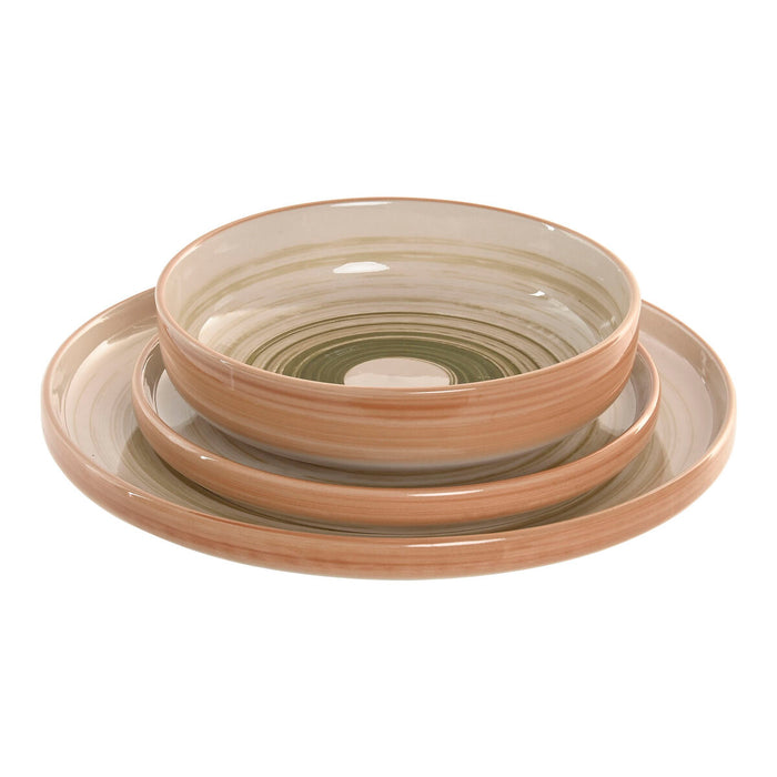 Spisestel Home ESPRIT Grøn Stentøj 18 Dele