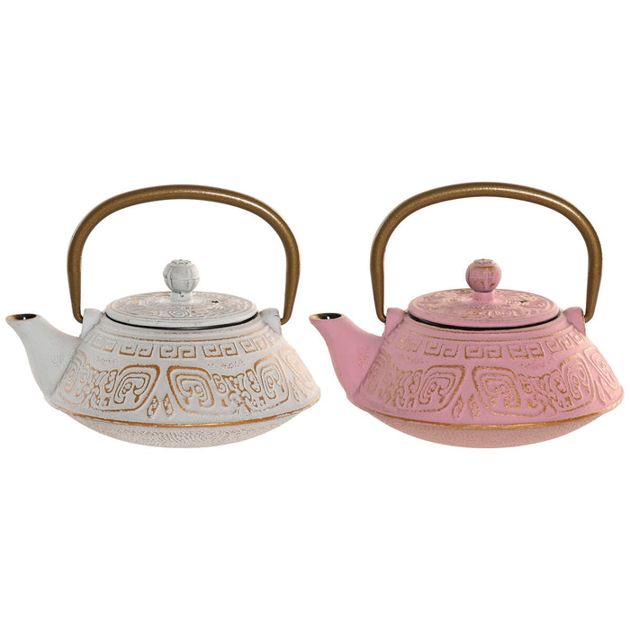 Tekande Home ESPRIT Hvid Pink Rustfrit stål Jern 400 ml (2 enheder)