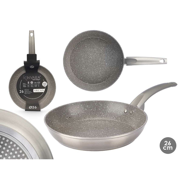 Skridsikker stegepande Kinvara 4 Sølvfarvet Aluminium 26 cm Induktion