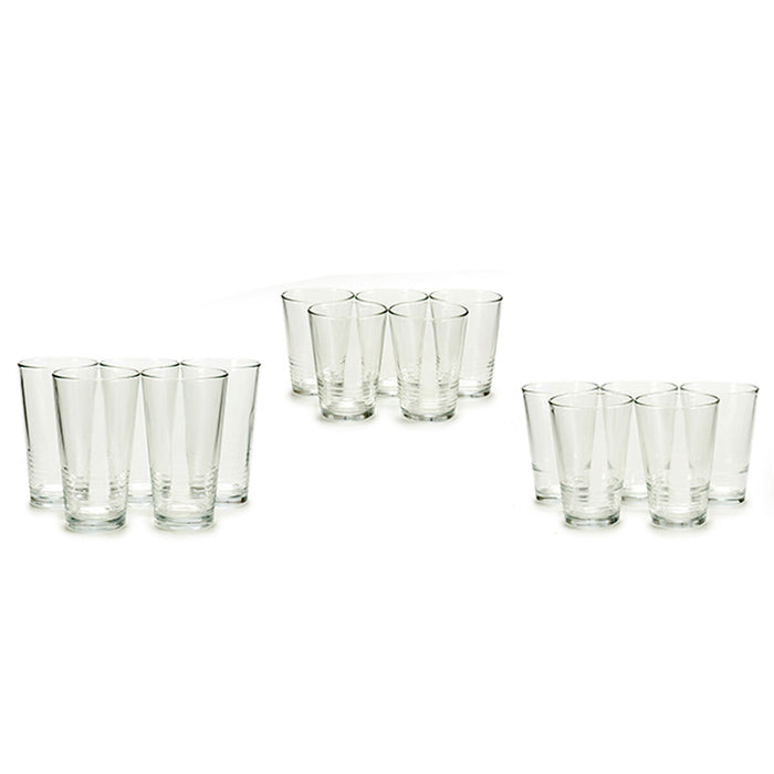 Glassæt 41015 Gennemsigtig Glas 6 x (51 cl) / 6 x (34 cl) / 6 x (23 cl)