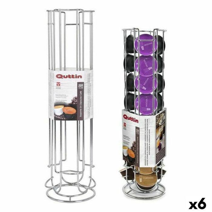 Stativ til 24 kaffe kapsler Quttin GR-48867 12 x 43 cm (6 enheder)
