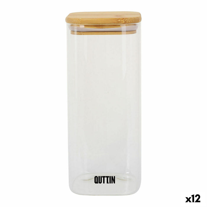 Mad Bevarelse Container Quttin Bambus Borosilikatglas 1 L (12 enheder)