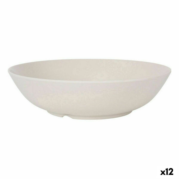 Salatskål La Mediterránea Melamin Hvid Shine 25 x 6,5 cm (12 enheder)