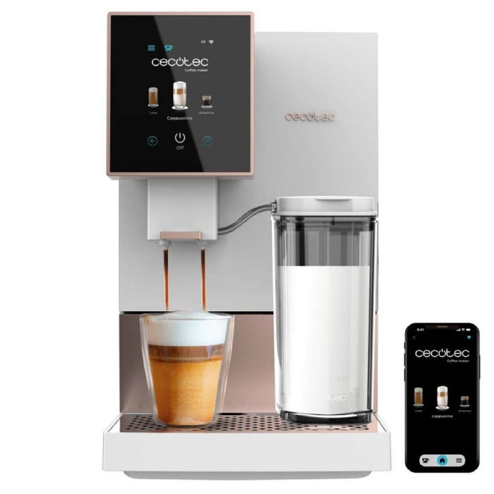 Superautomatisk kaffemaskine Cecotec Cremmaet Compactccino Connected 1350 W Hvid/Pink 19 bar 1,8 L