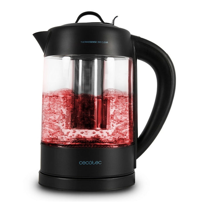 Vandkedel og Elektrisk Tekedel Cecotec ThermoSense 390 Clear 2200W 1,7 L Sort Rustfrit stål 2200 W 1850-2200 W 1,7 L