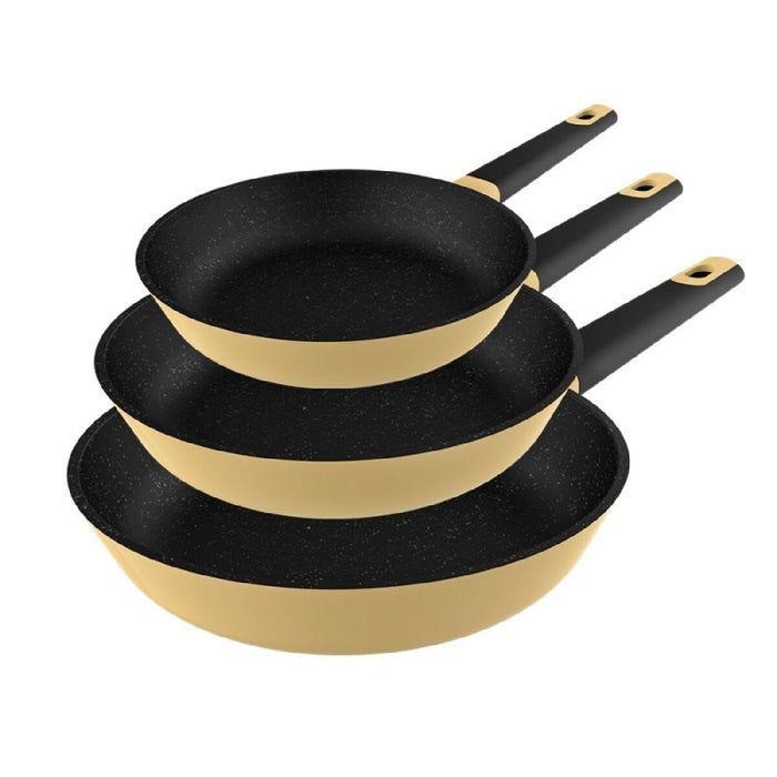 Sæt med Stegepander Cecotec Polka Experience 20-24-28 Bucket Set Vulcano Gul Aluminium Ø 24 cm Ø 20 cm Ø 28 cm