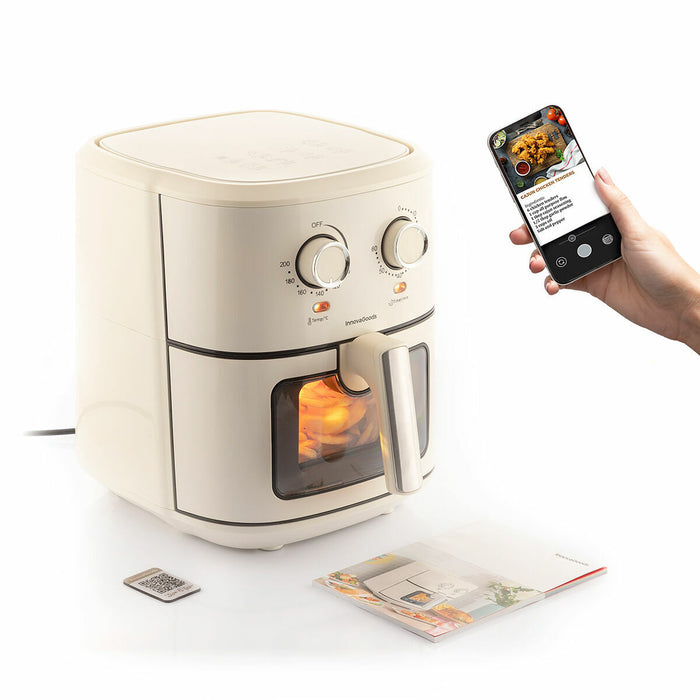 Varmluftsfrituregryde InnovaGoods   Flødefarvet 1700 W 6,5 L Rustfrit stål (Refurbished B)