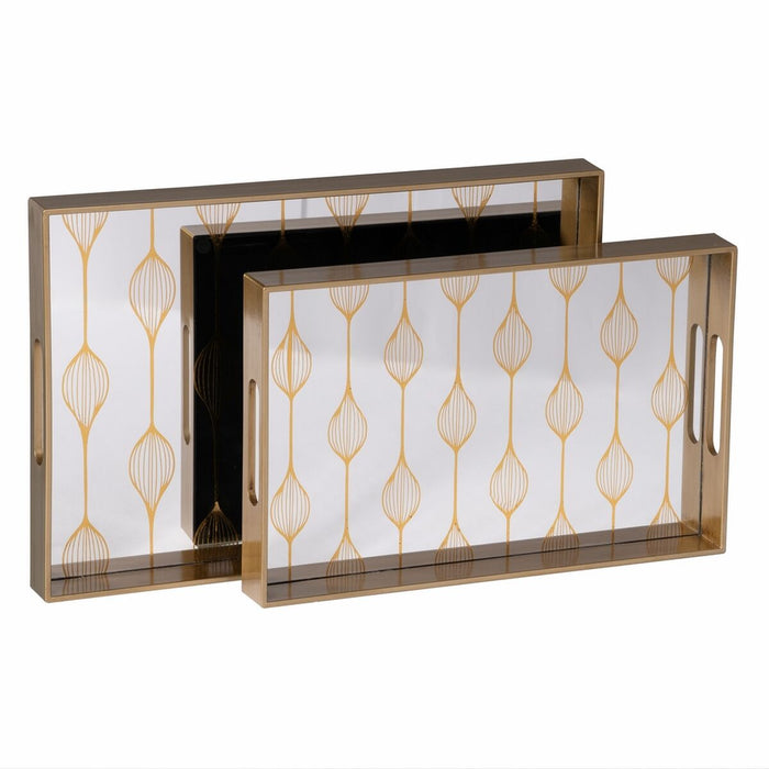 Snack bakke Gylden PVC Krystal 45 x 31 x 4,2 cm (2 enheder)
