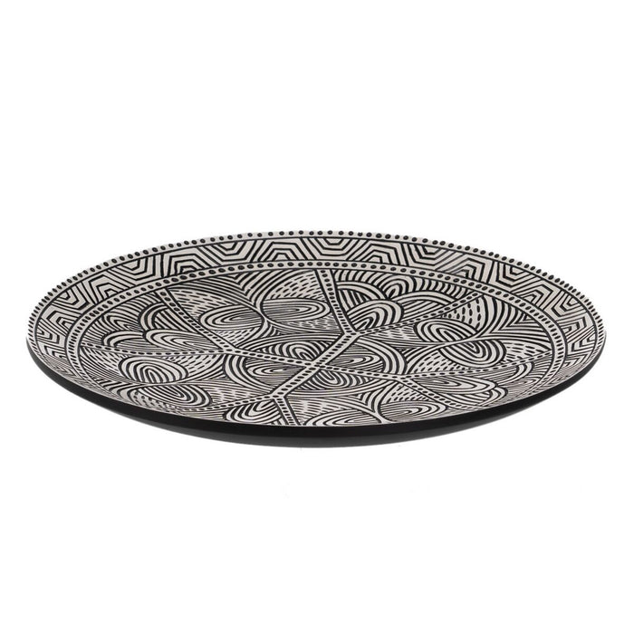 Bakke Hvid Sort Polyesterharpisk 40,5 x 40,5 x 4,5 cm
