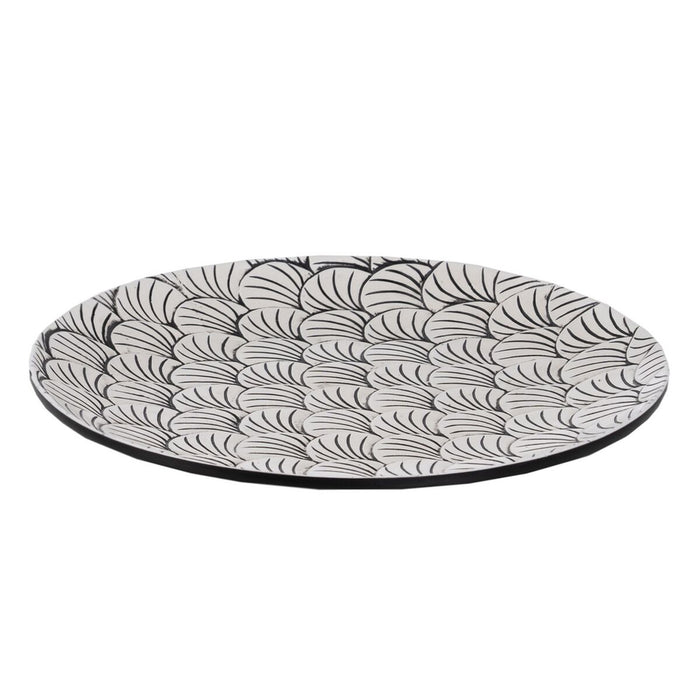 Bakke Hvid Sort Polyesterharpisk 41 x 41 x 4 cm