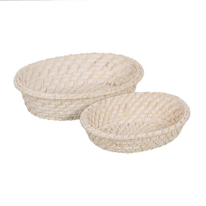 Bakke Hvid Bambus Spanskrør 29 x 22 x 7 cm (2 enheder)