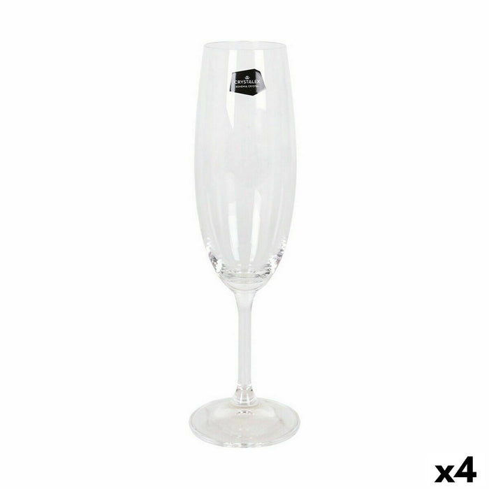 Sæt med glas Crystalex Lara Champagne 220 ml Krystal (6 enheder) (4 enheder)