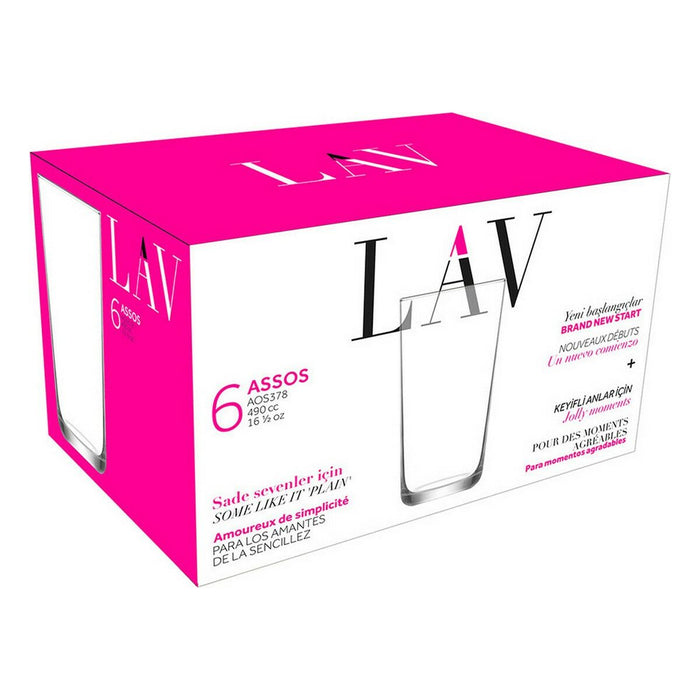 Glassæt LAV Assos 6 Dele 490 ml