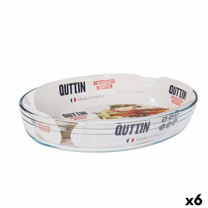 Ovn Fad Quttin   Gennemsigtig 3,4 L Glas Oval 35,1 x 24,1 x 6,5 cm (6 enheder)