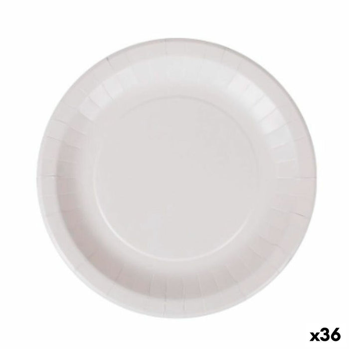 plade Algon Engangsanvendelse Hvid Pap 28 cm (36 Enheder)