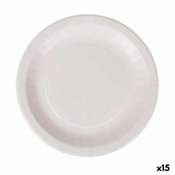 plade Algon Engangsanvendelse Hvid Pap 28 cm (15 enheder)