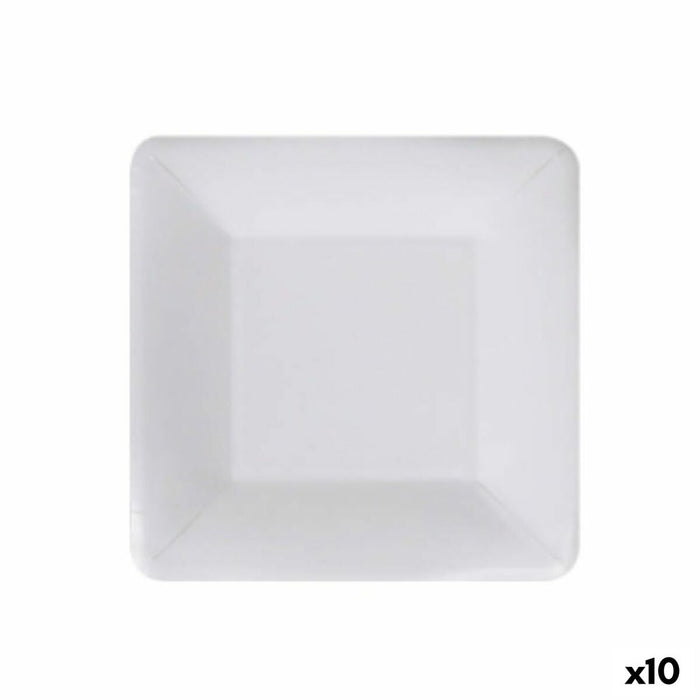plade Algon Engangsanvendelse Hvid Pap 18 cm (10 enheder)