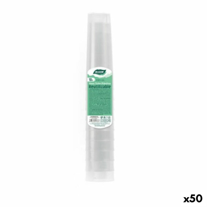 Sæt af genanvendelige kopper Algon Gennemsigtig 50 enheder 330 ml (10 Dele)