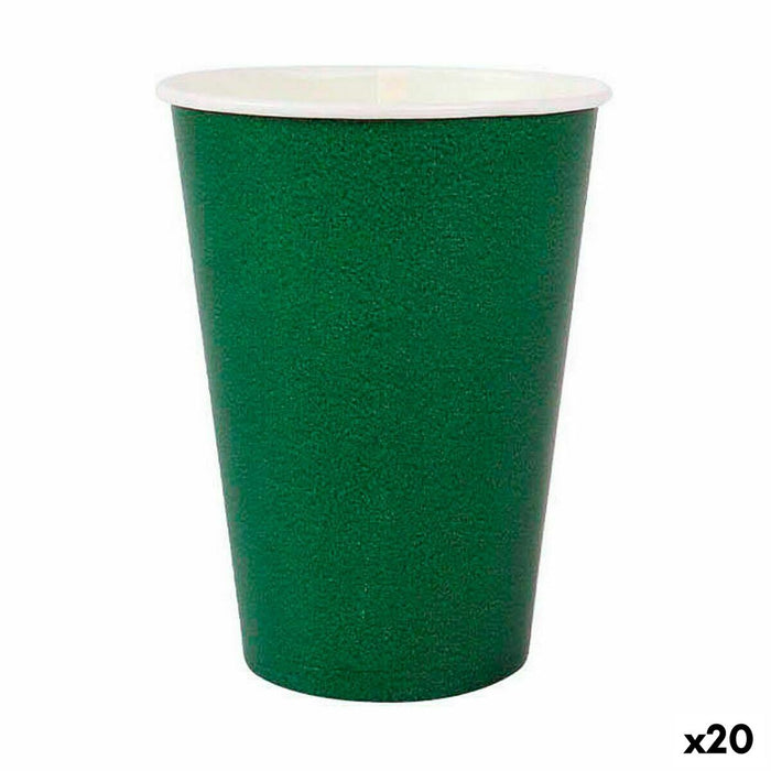 Glassæt Algon Engangsanvendelse Pap Grøn 20 Dele 220 ml (20 enheder)