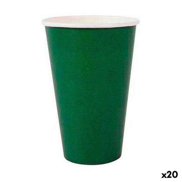 Glassæt Algon Engangsanvendelse Pap Grøn 10 Dele 350 ml (20 enheder)