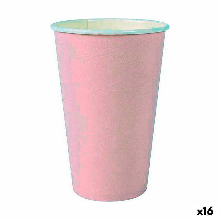Glassæt Algon Engangsanvendelse Pap Pink 7 Dele 450 ml (16 enheder)