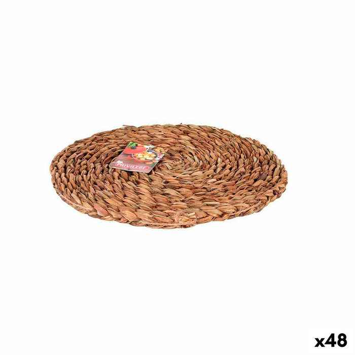 Dækkeserviet Privilege Brun Ø 25 cm flet (48 enheder)