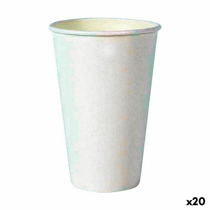 Glassæt Algon Engangsanvendelse Pap 330 ml Hvid 10 Dele (20 enheder)