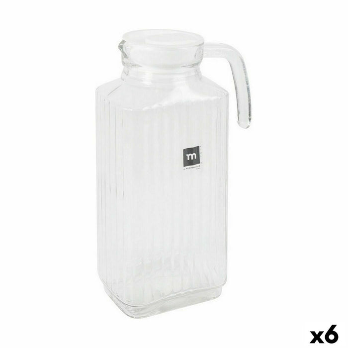Beholder med Låg og Doseringsdispenser La Mediterránea Chrysler 1,8 L Glas (6 enheder)