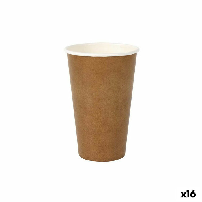 Glassæt Algon Engangsanvendelse kraftpapir 6 Dele 450 ml (16 enheder)