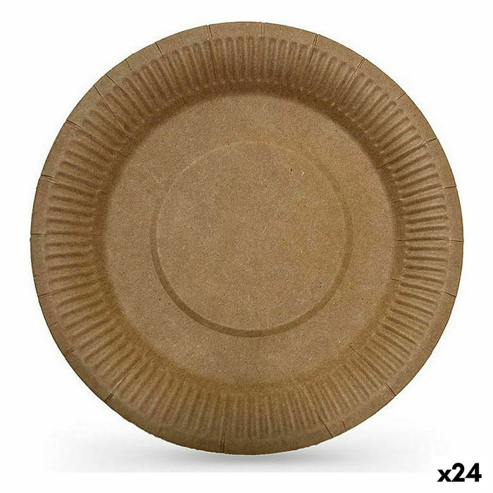 plade Algon Engangsanvendelse kraftpapir 3 Dele 28 cm (24 enheder)
