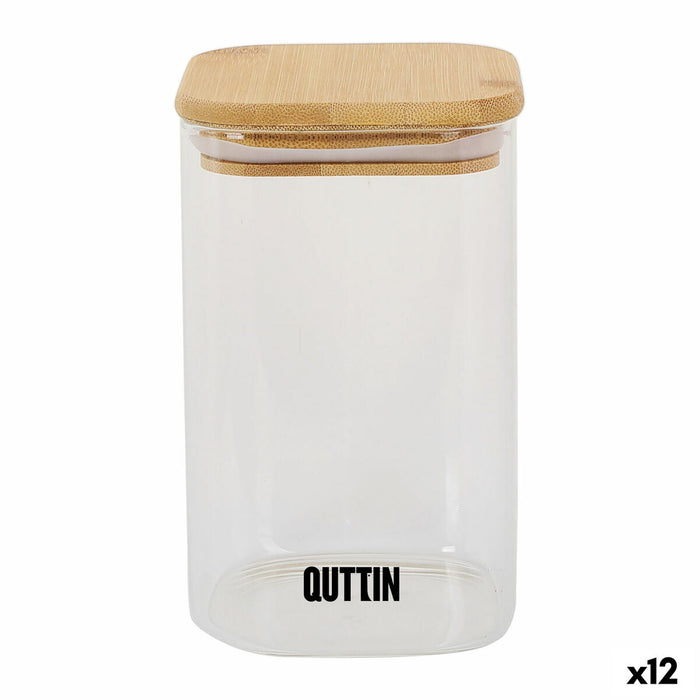 Mad Bevarelse Container Quttin Bambus Borosilikatglas 720 ml (12 enheder)