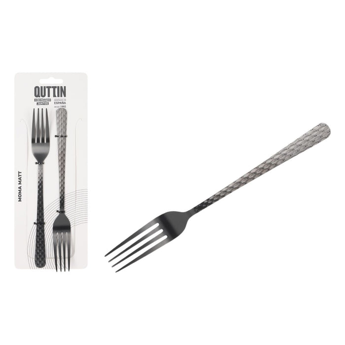 Sæt med Gafler Quttin MOMA Sort 20,5 x 2,4 cm 2 Dele (12 enheder)