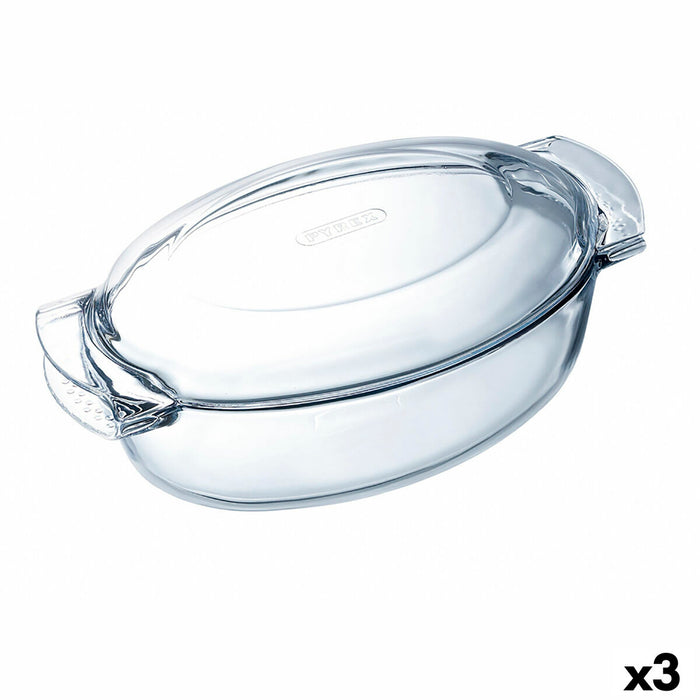 Ovn Fad Pyrex Classic Med låg Oval 39 x 23 x 15 cm Gennemsigtig Glas (3 enheder)