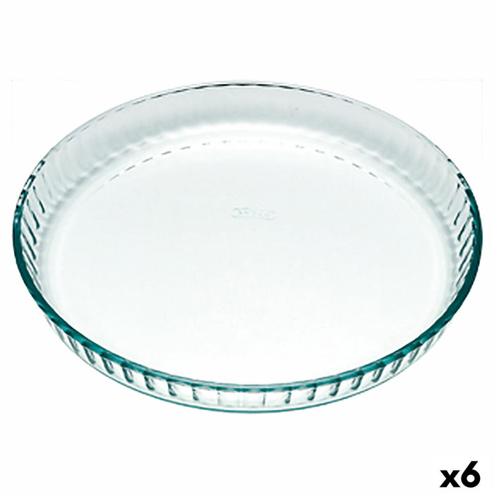 Bageform Pyrex Classic Cirkulær Flad Gennemsigtig 25 x 25 x 4 cm (6 enheder)