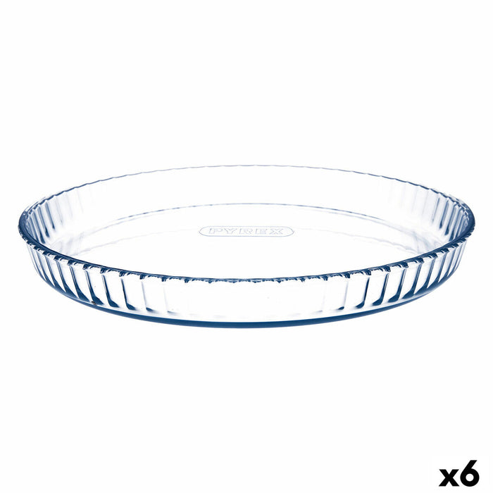 Bageform Pyrex Classic Vidrio Flad Cirkulær Gennemsigtig Glas 6 enheder 31 x 31 x 4 cm